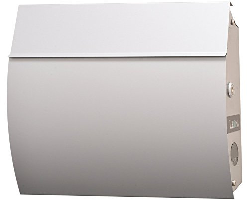 KATANABOX MB-4801 Wall Mount Locking Mail Box, Large Stainless Steel Post Box with Key, Modern Mid Century Wall Mounted Secure Letterbox for House or Office – Silver : Mail Box Label Not Written