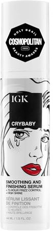 IGK CRYBABY Smoothing & Finishing Serum | High Shine + Frizz Control + Lightweight | Vegan + Cruelty Free | 1.5 Oz