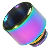 Armerah Anti Spit Back 510 Drip Tip eCig Mouthpiece Short/Wide Steel Rainbow Single
