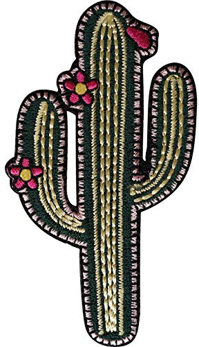 ELLU Rosa Blume Kaktus Patch Eisen annähen Pflanze gestickte Abzeichen Stickerei Applique