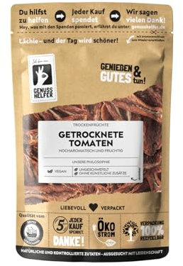 Bremer Gewürzhandel Tomaten, getrocknet, halb, hoch aromatisch, leicht gesalzen, pur als Snack oder zum Kochen, 160g