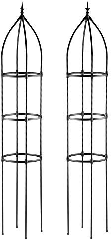 Garden Gear Metal Obelisk, 1.7m or 2.2m Tall, Steel Garden Flower Cage Support, Climbing Plants, Clematis, Roses & Vegetables (2.2m Obelisk x)