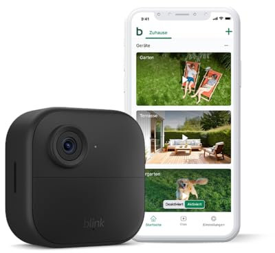 Caméra Blink Outdoor 4 : caméra de surveillance connectée HD sans fil, 2 ans d'autonomie, détection de mouvements avancée - caméra supplémentaire uniquement - IP65