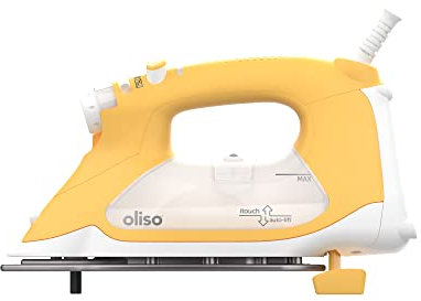 TG1600 Pro Plus Ferro intelligente da 2400 Watt con sollevamento automatic,per stirare vestiti, cucito, quilting e artigianato,Diamond Ceramic-Flow™,Ferro da stiro a vapore con piastra, Giallo