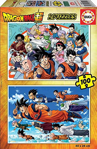 Educa - Dragonball Super - Puzzle - 2x100 Teile - original & lizensiert, Yellow