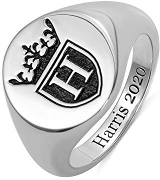 Personalisierbarer Siegelring mit Initialengravur und Geburtsstein, 14 Karat vergoldetes Kupfer, 925er Sterlingsilber, Buchstaben-Gravurring, aufmerksames Vatertagsgeschenk für Papa, Metall