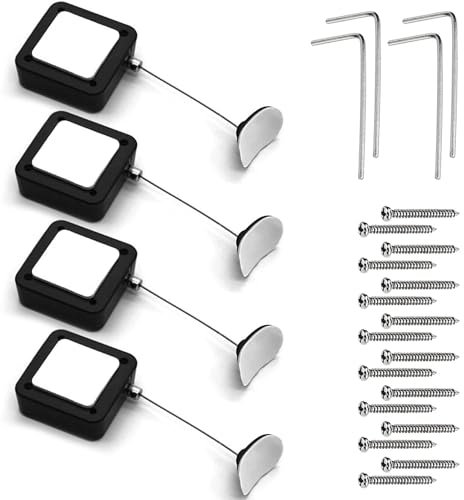 I3C Cavo di prevenzione della perdita di telecomando retrattile, 1,8 m, scatola pull antifurto, telecomando anti-perdita per console di gioco TV DVD (4 pezzi)