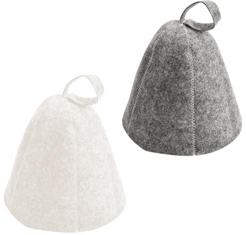 Sugeru 2 Stück Filz-Saunahut,Ideales Sauna Hut für Damen und Herren,Gute Qualität Saunamütze,Paar Sauna Zubehör,Sauna Mütze,Saunahut Filz,für Saunaliebhaber ein einzigartiges Wellness Erlebnis