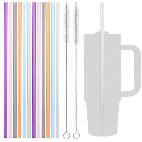 DIVINA VITAE 12 cannucce riutilizzabili in plastica per bicchieri Stanley da 1,18 l, compatibili con borraccia Hydro Flask con spazzola per la pulizia della cannuccia