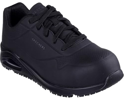 Skechers Botas de construcción Uno Sr Doltin para Hombre, Negro sintético., 43 EU