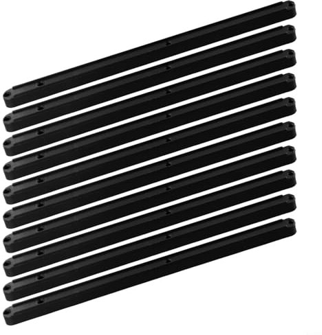 10 Stück Schubladenschienen, Ersatz-Schubladenschienen, Kunststoff, Schubladenschienen (schwarz, 298 mm)