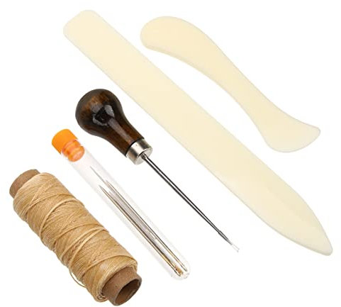 PLAFOPE Buchbindeset Für Leder Nähen Diy Handwerk Inklusive Buchbindematerialien Und Werkzeugen Für Anfänger Und Profis Kompakt Und Tragbar