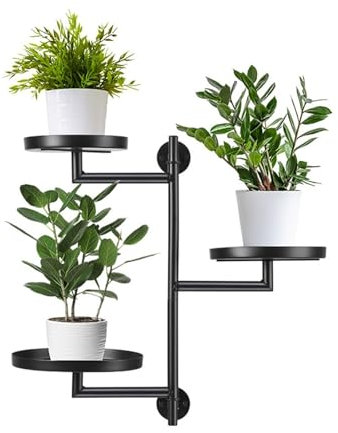 ZZHYTANG Soporte de la Planta, Tapiz de Pared Estante de Plantas de Metal de Interior Rotativo Estante de Plantas al Aire Libre Soporte for Plantas for Sala de Estar Patio