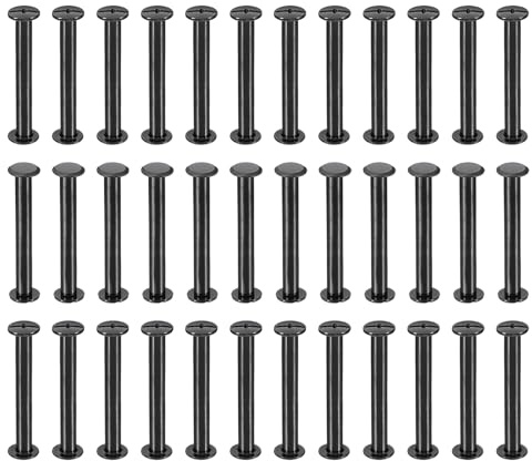 PATIKIL 50 Ensembles de Vis Chicago 42mm l Vis Chicago Phillips Noir | Boulons de Vis de Liaison, Rivets en Cuir Connecteurs pour Ceinture en Cuir Albums Photo Scrapbook