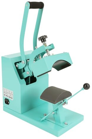 SAUADY Heißpressenmaschine Hochleistungs Kappen-Heißpressenmaschine Blaue kann alle Arten von bunten Markierungen Zeichen Blau 42 * 23 * 33CM