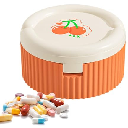 Bkljkf Contenitore per pillole, organizzatore per pillole, contenitore medicinale con bicchiere d'acqua pieghevole, organizzatore da viaggio multifunzionale per integrare, conservare olio di pesce