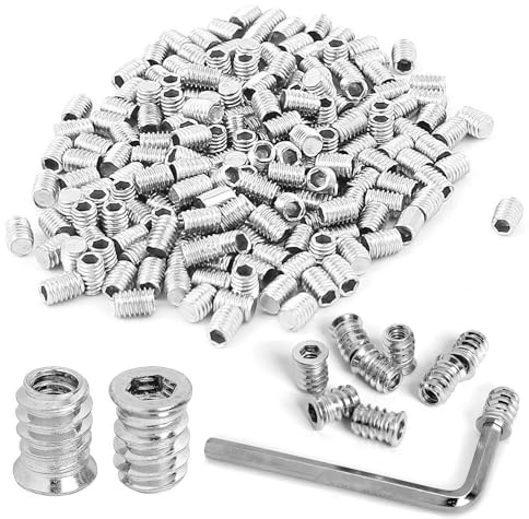 Forbabe 100 Stück Einschraubmutter M8x30mm, Gewindeeinsatz Holz Einschraubmuffen Verzinkte Innensechskant Muttern (M8*30mm)