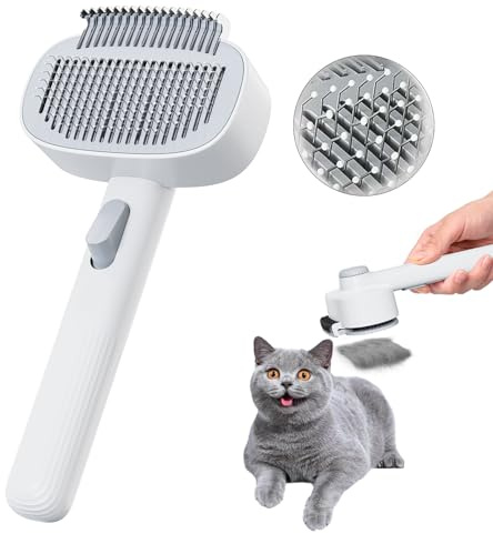 LGYJQTCMG 2-in-1 Pet Deshedding Brush Cat Dematting Comb for Indoor Cats and Dogs Comb for Shedding Long & Short Hair Gentle Massage Grooming Tool Easy to Remove Loose Undercoat,Matted Fur & Tangles