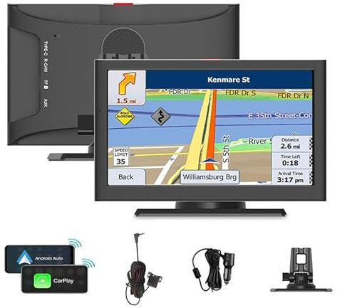 7 Inch Sat Navs for Cars, Truck, 7in HD GPS Navigation with UK Europe Maps, Lifetime Free Updates, Satnav support Postcode Search, Voice Guidance, Speed Camera Alert, Lane Guidance Assist, POI