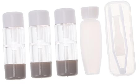 HEALEEP Estuche para Lentes de Contacto Transparente 3 Piezas Soporte de Almacenamiento Duradero Contenedor Lavable y Reutilizable para Uso Diario Accesorios para Lentes