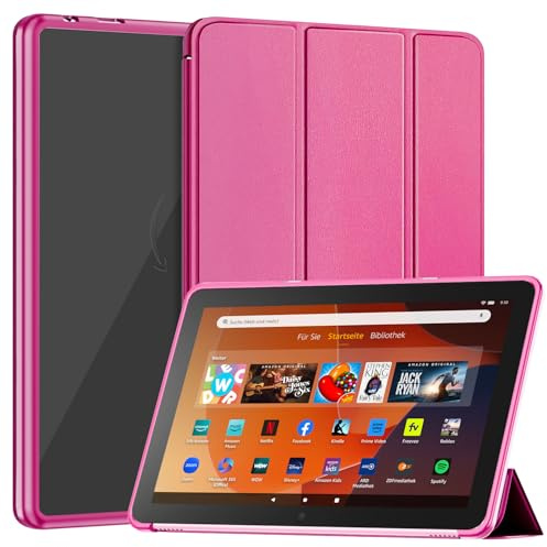 Patamiyar Tablet Hülle für 10,1 Zoll Tablets,Nicht für TCL 10,1 Zoll Tablets,Schlanke Leichte Dreifach Faltbare Standhülle mit Auto Ruhe/Aufwach -Himbeerrot
