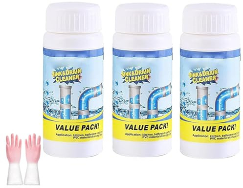 Potente detergente per lavello e scarico - rimuove gli intasamenti dello scarico - schiuma per lavandino - deodorante per tubi - agente di dragaggio per tubi (3)