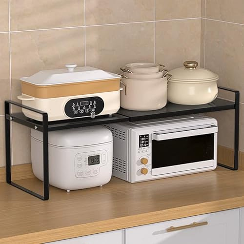 Druuzyl Scaffale da Cucina Espandibile 35-65cm Organizer Regolabile per Armadio Ripiano per Armadio da cucina, Ripiano per Spezie Regolabile, Mensola da Cucina per Banconi Dispensa
