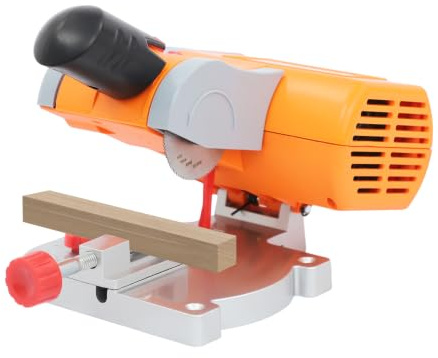 Mini Cut Off Saw, 90W Bench-Top Mitre Cutter for Wood Plastic Soft Metal, 0-45° Angle Guide Hss Blade up to 7800Rpm, Compact 3.9Lb Hobby Tool for Craft Workshop Auto Parts Lab, DIY Maker Gift