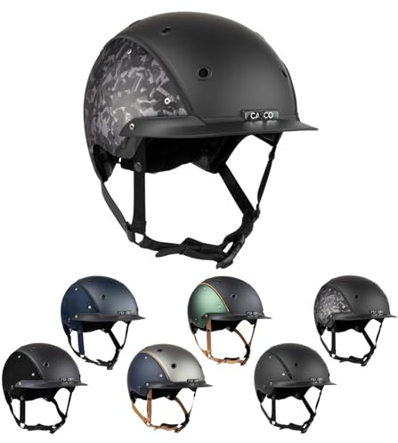 RL24 - Reithelm Champ von Casco inkl. Schutzbeutel & Helmbox – Reitkappe Damen, Herren & Kinder – leicht, optimal belüftet & Perfekter Sitz – Reiterhelm in Schwarz/Grau – Gr. M (56-58cm)