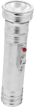 Toddmomy Lampe de Poche Vintage en Fer Argenté à Coque Métallique Fiable, Design Classique Rétro, Portable pour Camping et Activités en Extérieur, Lampe Torche à Main Style Aléatoire