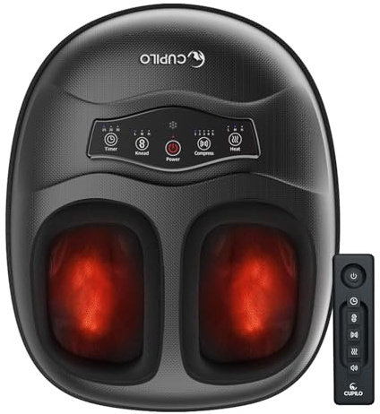 CuPiLo Fußmassager für Muskelrelaxation zu Hause und im Büro, Fingerdruck-Fußmassager mit Wärmeauflage für Fußbodenfaschinitis und Neuropathie, maximale Schuhgröße 47