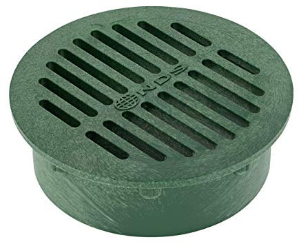 NDS 50, 6 In. Round Grate Drain Cover, Connects to Speed-D Catch Basin Drain,Drain Pipes & Fittings, for Small Lawns, Landscaping, and Patios,Green