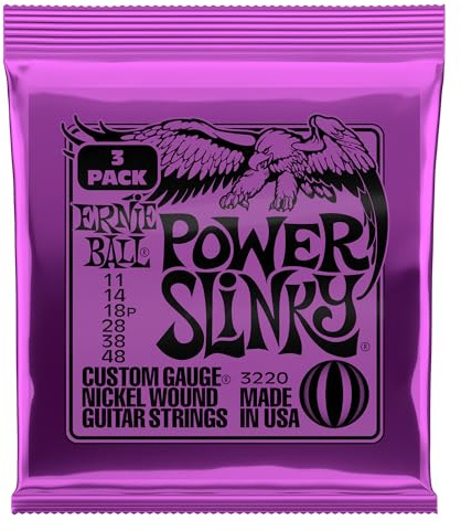 Ernie Ball Power Slinky Nickel Wound Electric Guitar Strings 3 Pack - 11-48 Gauge