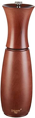 Fletchers' Mill Border Grill Pepper Mill, Walnut Stain - 8 Inch, Adjustable Coarseness Fine to Coarse, MADE IN U.S.A.