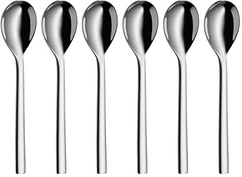 WMF Nuova Kaffeebecherlöffel Set 6-teilig, Kaffeelöffel groß 15,5 cm, Cromargan Edelstahl poliert,spülmaschinengeeignet,