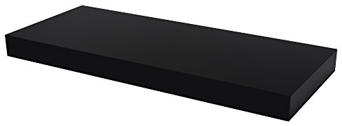 Pekodom Big Board Wandregal Regalbrett Regal | MDF-Holzfachboden | 60 x 25 x 4,6 cm | schwarz Hochglanz