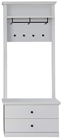 trendteam smart living - Baxter - Garderoben-Set (Sitzbank + Garderobenpaneel) - Weiß - (BxHxT) 81 x 200 x 41 cm - Landhausstil - Kratzfest