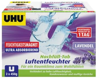 UHU Luftentfeuchter Nachfüll-Tabs 2x450g Lavendel