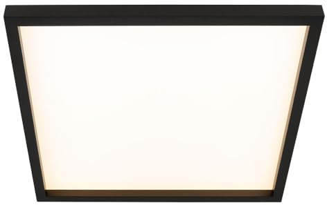 BRILONER Leuchten - LED Deckenleuchte, Deckenlampe inkl. Backlight-Effekt, 22 Watt, 3.000 Lumen, 3.000 Kelvin, Weiß-Schwarz, 422x422x40mm (LxBxH)
