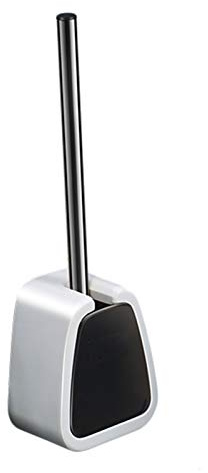 NLIAN- Toilet Brush and Holder Set, Wall Mounted PP Toilet Brush with No-Slip Long Stainless Steel Long Handle Opens and Closes Automatically for Bathroom White