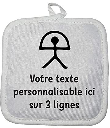 Manique Gant de Cuisine Pictogramme Indalo avec Texte Personnalisable