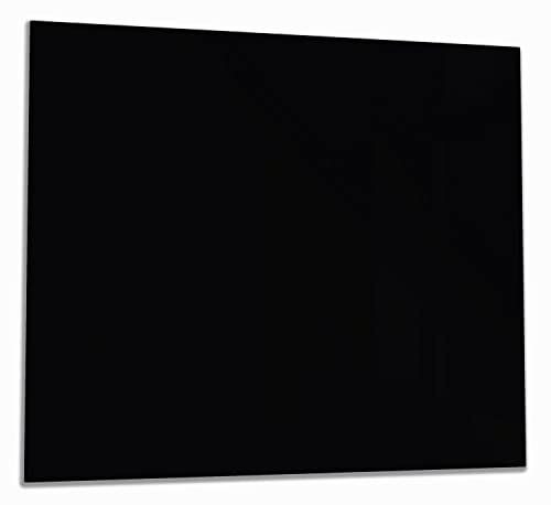 Wallario Herdabdeckplatte/Spritzschutz aus Glas, 1-teilig, 60x52cm mit 13mm hohen Füßen, für Ceran- und Induktionsherde, Schwarz
