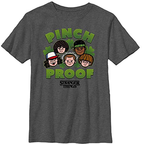 Stranger Things unisex barn pinch proof kortärmad T-shirt, Mörkgrå, M