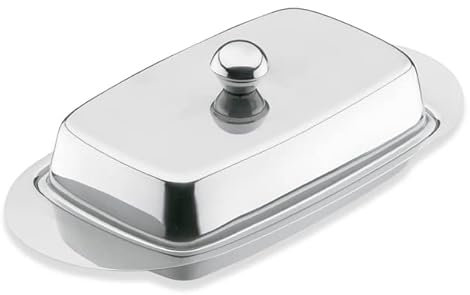 Suinga Mantequillera de acero inoxidable | Medidas 11 x 22 cm | Diseño elegante y duradero para la mesa