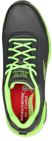 Skechers Dam Arch Fit Sr Ringstap Sneaker, Träkol lime textil syntetisk, 42 EU