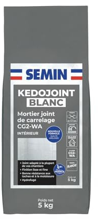 Semin - Joint en Poudre pour Carrelage Kedojoint Blanc - Intérieur - Sac de 5 kg