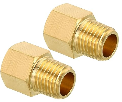 QUARKZMAN 1/4 NPT Maschio/Femmina Ottone Tubo Raccordo Esagonale 2pz | Riduttore Adattatore, per Acqua Gas Trasferimento