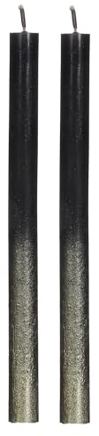 Comforder Middagsljus 2-pack, Droppfria med Guldaccent, 25 cm, 10 h (Svart)