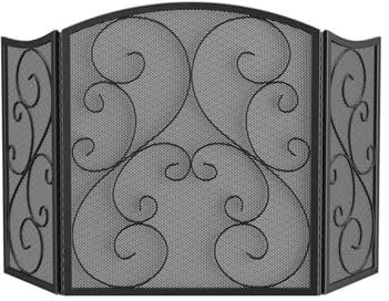 Funkenschutz/Funkenschutzgitter Europäischen Stil Retro Metall Schwarz Boden Hause Kamin Bildschirm Dekoration Kamin Zaun for Wohnzimmer Kaminfunkenschutzgitter