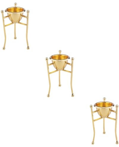 PRETYZOOM 3piezas Soporte De Huevos De Cobre Soporte Para Huevos Cocidos Color Dorado Para Cocina y Decoración De Comedor